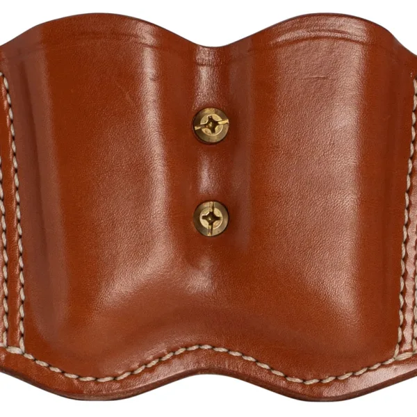 1791 Gunleather MAGF22CBRA MAG-F Double Mag Holster Classic Brown Leather Belt Slide Compatible w/ Double Stack Ambidextrous