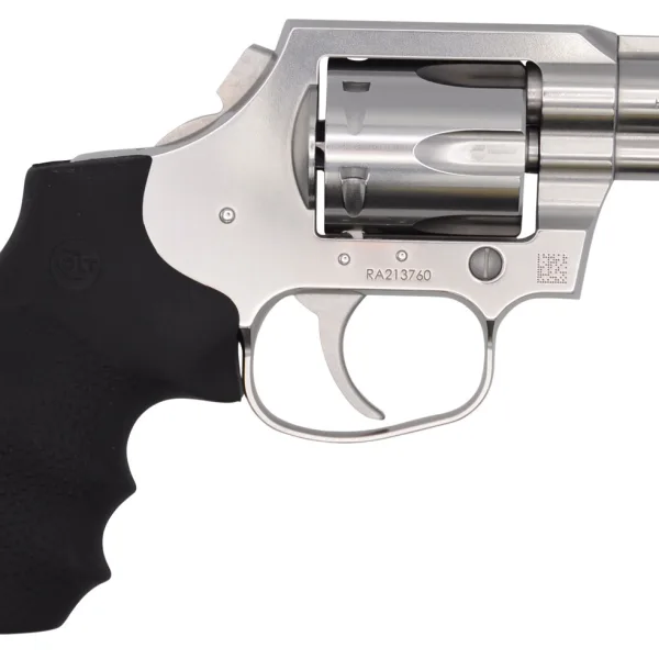 Colt Mfg KCOBRASB2BB King Cobra Carry 357 Mag 6 Shot 2" DAO Brushed Stainless Steel Barrel, Cylinder & Frame, Black Hogue Rubber w/Finger Grooves Grip