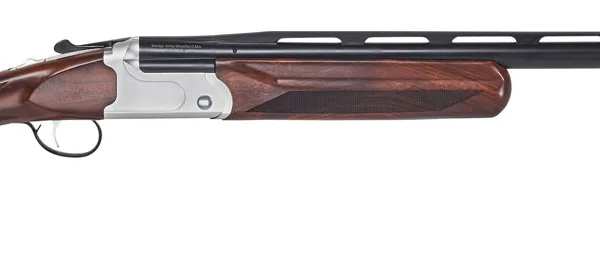 Stevens 23223 555 Trap 20 Gauge 3" 1rd 30" Vent Rib Barrel, Silver Aluminum Receiver,  Turkish Walnut Fixed Adjustable Comb Stock Ambidextrous
