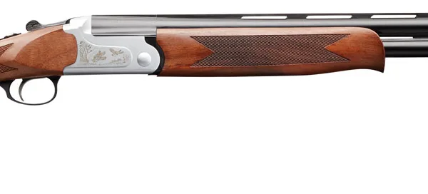 Charles Daly 930217 202  Full Size 20 Gauge Break Open 3" 2rd 26" Blued Over/Under Vent Rib Barrel, Engraved Quail Scene Silver Steel Grooved Receiver, Fixed Checkered Walnut Stock