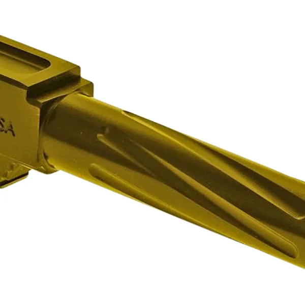 Rival Arms RA20G203E Precision V1 Match Grade 9mm Luger Compatible w/Glock 19 Gen5, 4.02" Fluted Gold PVD Stainless Steel