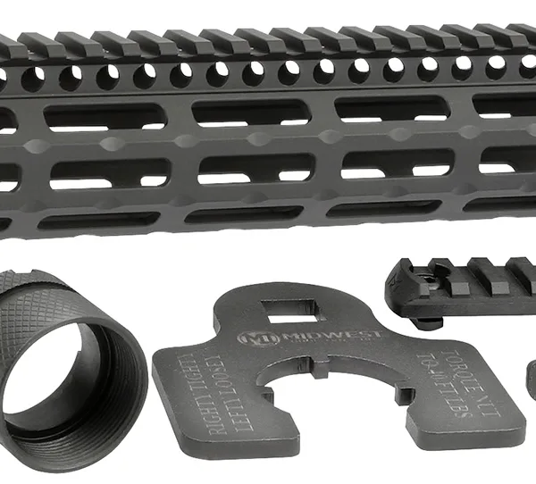 Midwest Industries MIG4M14 Tactical G4M Handguard AR-15 Black Hardcoat Anodized Black 14" 6061-T6 Aluminum M-LOK