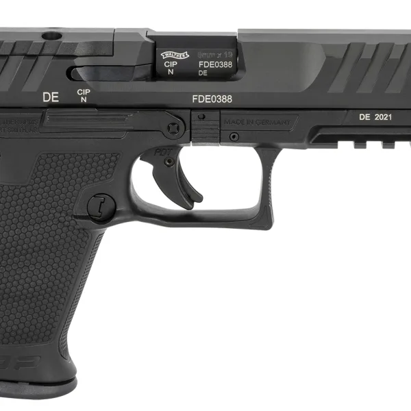Walther Arms 2858169 PDP  Compact Frame 9mm Luger 10+1 5" Black Steel Barrel, Black Optic Ready/Serrated Steel Slide, Black Polymer Frame w/Picatinny Rail, Textured Polymer Grip, Ambidextrous