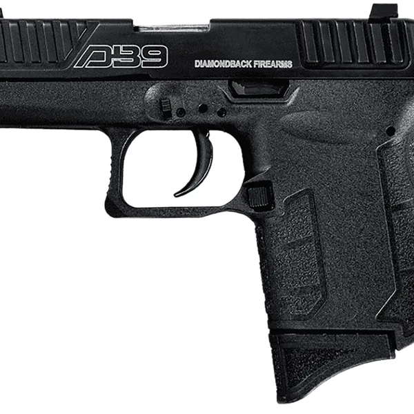 Diamondback DB0200P001 DB9 Gen4 Micro-Compact Frame 9mm Luger 6+1, 3.10" Stainless Steel Barrel, Black Serrated Stainless Steel Slide, Black Polymer Frame w/Beavertail & Grip