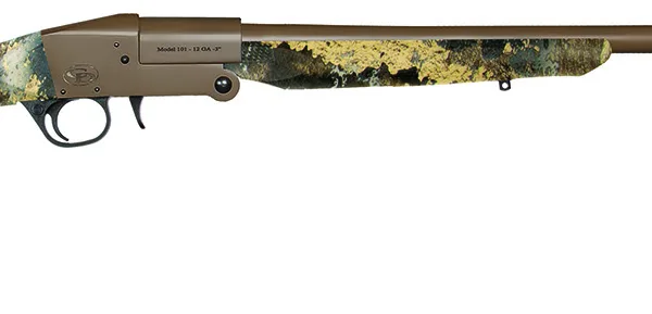 Charles Daly 930338 101  Compact 20 Gauge Break Open 3" 1rd 26" Flat Dark Earth Cerakote Steel Barrel & Receiver, Fixed TrueTimber Prairie Synthetic Stock, Beretta/Benelli Mobil Choke System