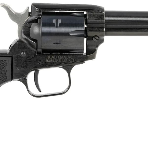 Heritage Mfg RR22B4PG Rough Rider  22 LR 6 Shot, 4.75" Black Steel Barrel, Black Cerakote Zinc Alloy Frame, Black Cerakote Cylinder, Black Polymer Grip, Hammer/Thumb Safety, Exposed Hammer