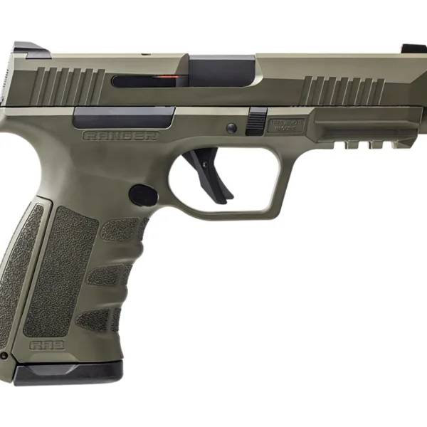 Dickinson LLC RA9G RA9  9mm Luger 17+1 4.25" Black Steel Barrel, OD Green Cerakote Serrated Aluminum Slide, OD Green Polymer Frame w/Accessory Rail