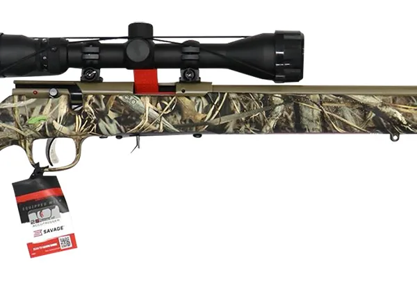 Savage Arms 96867 93 XP 17 HMR 10+1 21" Coyote Tan Cerakote Button-Rifled Barrel & Drilled & Tapped Steel Receiver, Brush Camouflage Fixed Synthetic Stock, Weaver 3-9x40mm