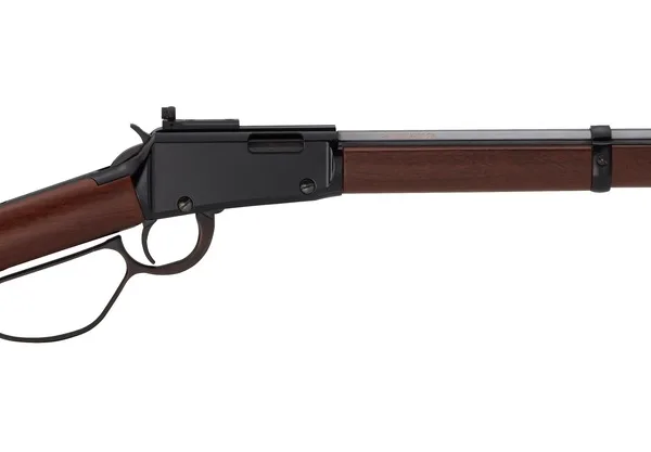 Henry H001TP22M Tracker Carbine 22 WMR 13+1 20" Blued Octagon Barrel, Black Aluminum Grooved Receiver, American Walnut Fixed w/Pistol Grip Stock