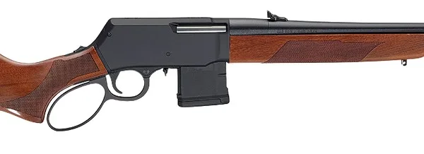Henry H023450 Supreme  450 Bushmaster 5+1 18" Blued Threaded Barrel, Black Hardcoat Anodize Aluminum Drilled & Tapped Receiver, American Walnut Fixed w/Pistol Grip Stock