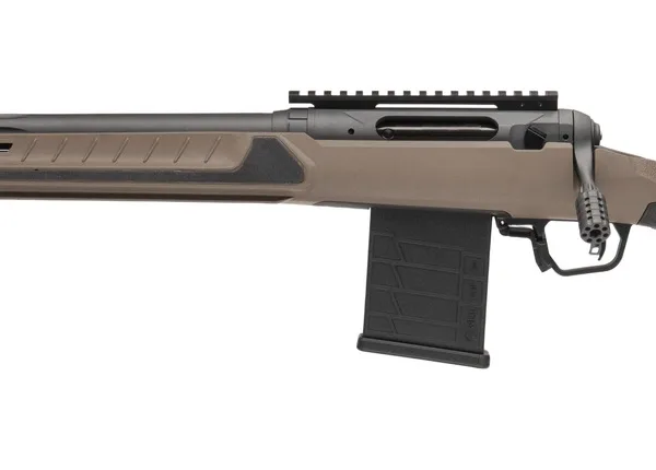 Savage Arms 32693 110 Core Tactical Full Size 6.5 PRC 7+1 24" Medium Heavy Fluted Barrel, Arca Rail Forend, Coyote Tan AccuStock w/AccuFit V2 Synthetic Stock, Left Hand