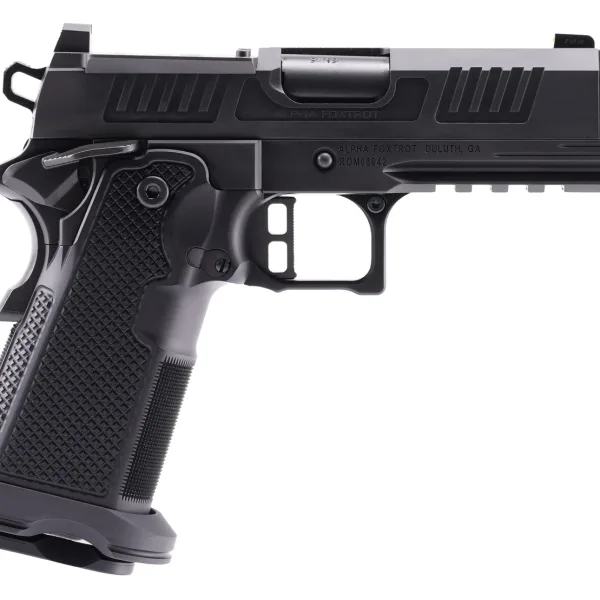 Alpha Foxtrot AA47X1QIG-XDBK19 AF1911 Romulus 9mm Luger 20+1 3.50" Black DLC Stainless Steel Threaded Compensated Barrel, Optic Ready/Serrated Slide & Frame w/Beavertail & Picatinny Rail, Aluminum Gri