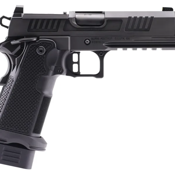 Alpha Foxtrot AA47X1CIG-XDBK19 AF1911 Romulus 9mm Luger 20+1 4.25" Black DLC Stainless Steel Threaded Compensated Barrel, Optic Ready/Serrated Slide & Frame w/Beavertail & Picatinny Rail, Aluminum Gri