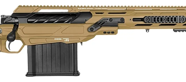Cadex Inc CDX50DUAL50206BR20I2J5 CDX-50 Tremor 50 BMG 5+1 20.60" Black DLC Match Grade Threaded Barrel, Black DLC Aluminum Receiver w/Picatinny Rail, Adjustable Folding Hybrid Tan Stock, Black Polymer