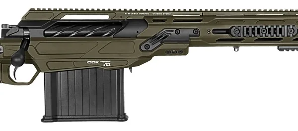 Cadex Inc CDX50DUAL50206BR20I2J5 CDX-50 Tremor 50 BMG 5+1 20.60" Black DLC Match Grade Threaded Barrel, Black DLC Aluminum Receiver w/Picatinny Rail, Adjustable Folding OD Green Stock, Black Polymer G