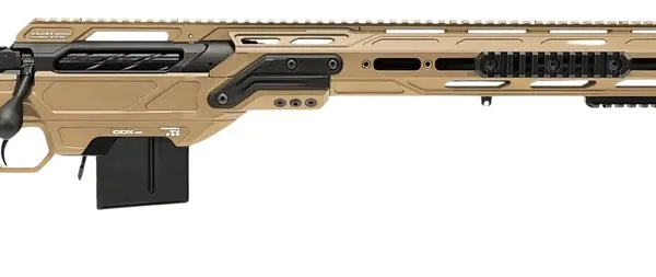 Cadex Inc CDXMCKRKN30824BR20I2F1 CDX-MC Kraken 308 Win 10+1 27" Black DLC Match Grade Threaded Barrel, Hybrid Tan Receiver w/Picatinny Rail, M-LOK Handguard, Hybrid Tan Adjustable Folding Buttstock, B