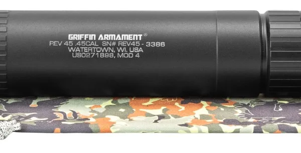 Griffin Armament GAREV45M4-W Revolution 45 Cal 1.375" Black Aluminum/Stainless Steel