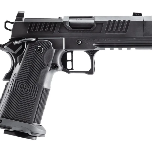 Alpha Foxtrot AA39X1QIG-XDBK19 AF1911 Romulus Compact Frame 9mm Luger 20+1 3.50" Black DLC Threaded Compensated Barrel, Black DLC Stainless Steel Optic Ready/Serrated Slide, Black DLC Stainless Steel