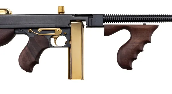Auto-Ordnance T1ABTG 1927A-1 Deluxe Special Edition Carbine 45 ACP 20+1 18" Black Compensated Barrel, Black Steel w/Titanium Gold Appointments Receiver, American Walnut Furniture, Gold Plated Buttplat