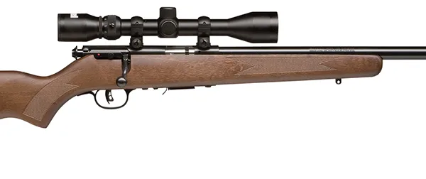 Savage Arms 96222 93R17 GVXP w/Optic Full Size 17 HMR 5+1 21" Matte Black Heavy Varmint Barrel, Matte Black Drilled & Tapped Carbon Steel Receiver, Fixed Satin Brown Wood Stock, 3-9x40mm Duplex Scope,