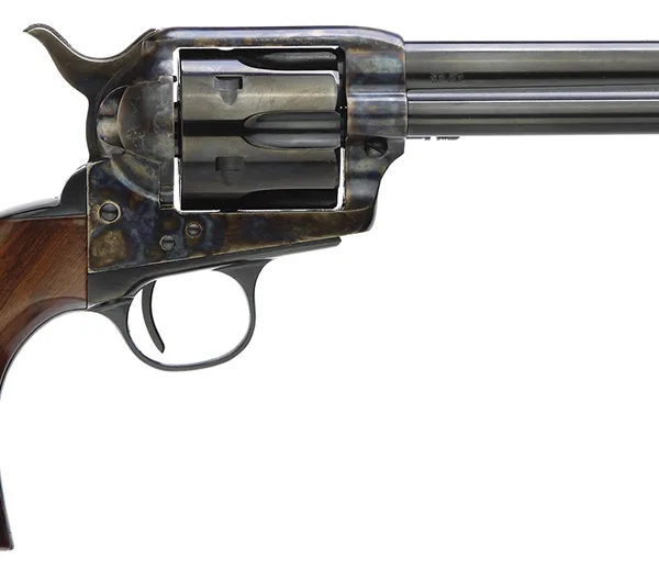 Taylors & Company 5000DE 1873 Gunfighter Deluxe 357 Mag 6rd 5.50" Blued Cylinder & Barrel Color Case Hardened Steel Frame Walnut Army Size Grip (Taylor Tuned)