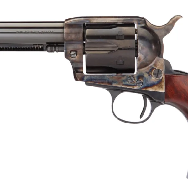 Taylors & Company 555149DE 1873 Cattleman Gunfighter 45 Colt (LC) 6rd 4.75" Blued Cylinder & Barrel Color Case Hardened Steel Frame Walnut Army Size Grip (Taylor Tuned)