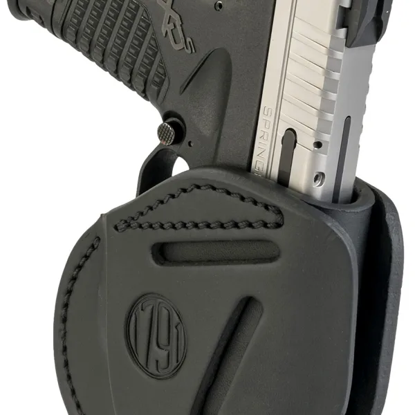 1791 Gunleather 3WH4SBLA 3-Way  IWB/OWB Size 04 Stealth Black Leather Belt Loop Fits Walther PPS Fits Taurus G2C Fits Springfield XD/XDS Ambidextrous Hand