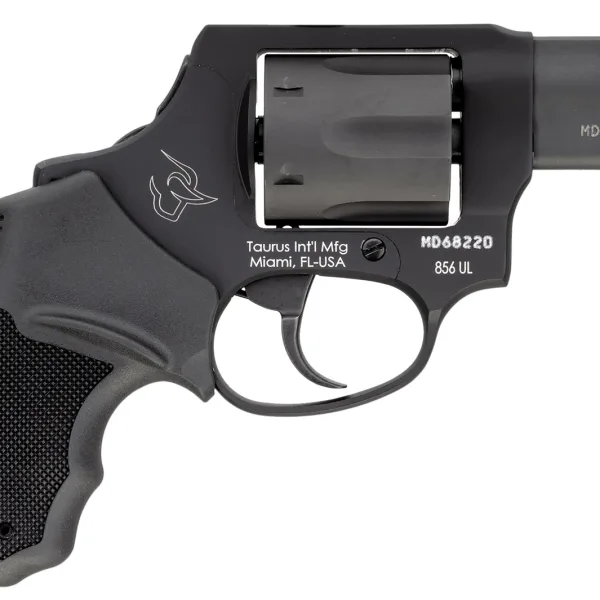 Taurus 2-856021ULCH 856 Ultra-Lite 38 Special +P 6rd 2" Matte Black Carbon Steel Cylinder & Barrel Matte Black Anodized Aluminum Frame Black Rubber Grip (Concealed Hammer)