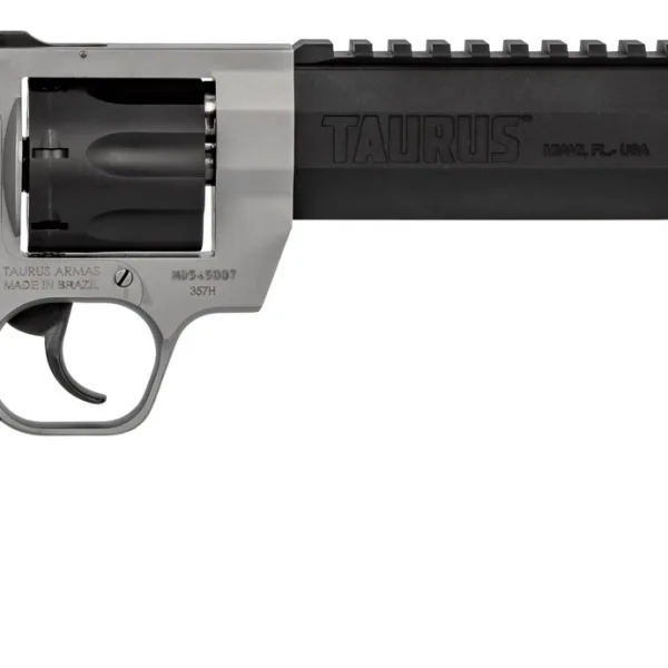 Taurus 2357085RH Raging Hunter  357 Mag 7rd 8.38" Matte Black Oxide Cylinder & Barrel Matte Stainless Steel Frame Black Rubber with Integrated Red Cushion Insert Grip
