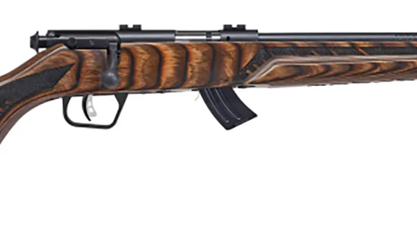 Savage Arms 26737 Mark II Minimalist Full Size 22 LR 10+1 18" Matte Black Steel Threaded Barrel, Matte Black Carbon Steel Drilled & Tapped Receiver, Boyd's Minimalist Natural Brown Laminate Stock