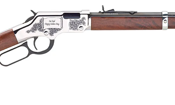 Henry H004SFD Golden Boy Fathers Day Full Size 22 Long/22 LR/22 Short, 16 LR/21 Short, 20" Blued Octagon Barrel Nickel-Plated Steel Receiver American Walnut Right Hand