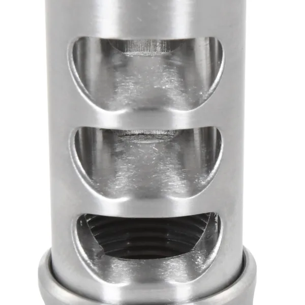 American Precision Arms G2M1230S Gen 2 Micro Bastard Self Timing Brake Stainless Steel with 1/2"-28 tpi Threads, 1.86" OAL & .750" Diameter for 30 Cal AR-Platform & Hunting Rifles