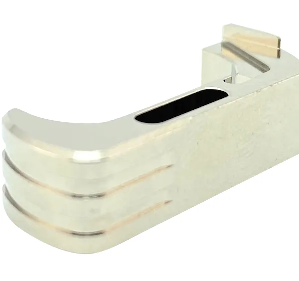 Cross Armory CRG5MCSV Mag Catch  Extended Compatible w/Glock Gen4-5 Silver Anodized Aluminum