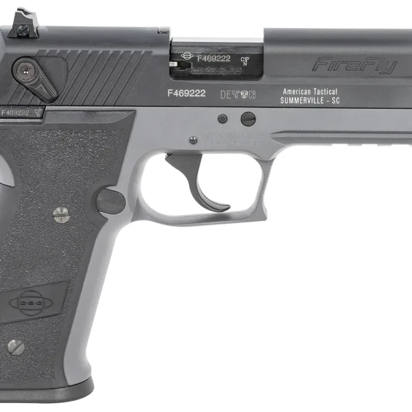 GSG GERG2210FFS FireFly  22 LR 10+1 4" Black Serrated Slide, Smoke Zinc Alloy w/Accessory Rail Frame, Black Polymer Grip