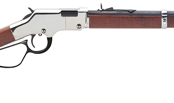 Henry H004SL Golden Boy Silver Large Loop Full Size 22 S/L/LR 20" Blued Octagon Barrel, Nickel-Plated Steel Drilled & Tapped Receiver, American Walnut Fixed Stock, Right Hand