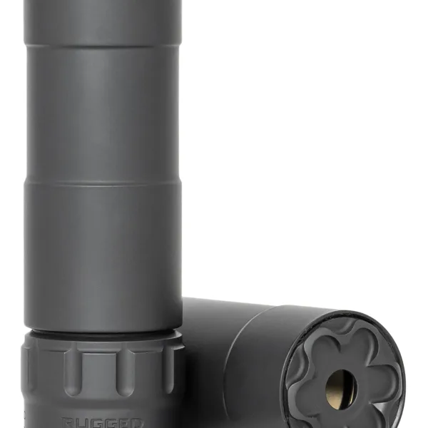 Rugged Suppressor P5122 Mustang 22 22 LR 1.06" D 1/2"-28 tpi 113dB At Ear Black High Temp Cerakote 7075-T6 Aluminum Baffles/Tube Titanium Mount