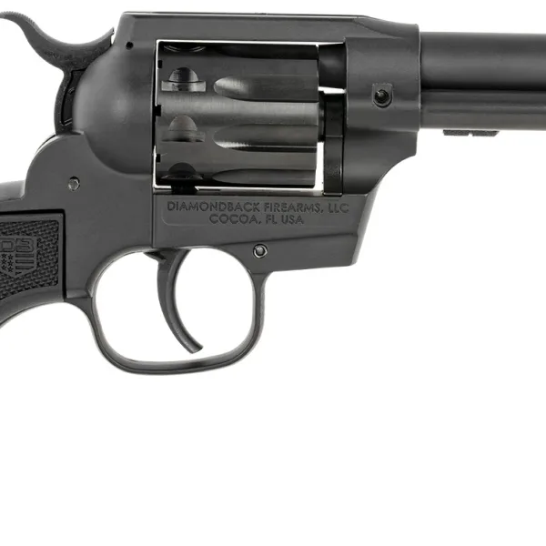 Diamondback DB051CA001 Sidekick  22 LR 9 Shot, 4.50" Black Cerakote Steel Barrel, Black Cerakote Zinc Alloy Frame, Black Cerakote Cylinder, Black Checkered Nylon Grip, Hammer Safety, Exposed Hammer