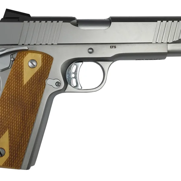 Rock Island 56865 Rock Standard FS Full Size 10mm Auto 8+1 5" Stainless Steel Barrel & Serrated Slide, Matte Stainless Steel Frame w/Beavertail, Wood Double Checkered Grip