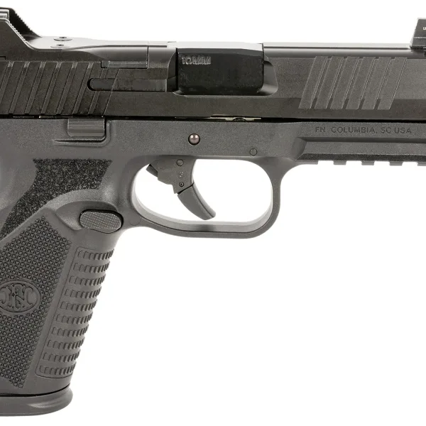 FN 66101375 510 Tactical Full Size Frame 10mm Auto 22+1, 4.71" Black Target Crown Steel Barrel, Black PVD Optic Cut/Serrated Steel Slide & Polymer Frame w/Picatinny Rail, Ambidextrous