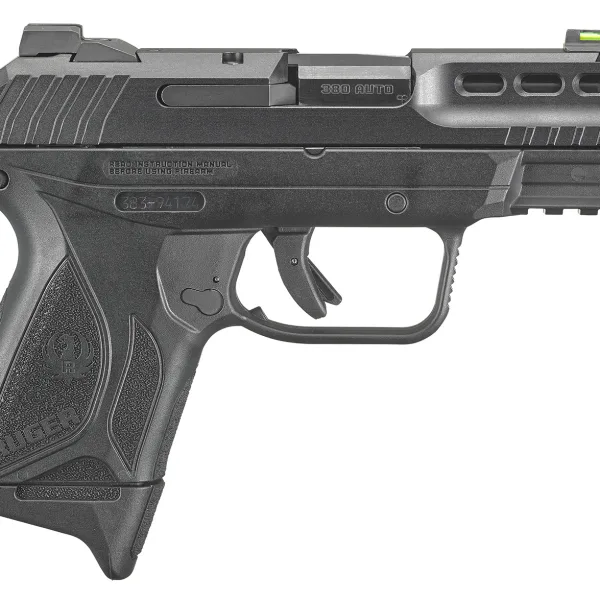 Ruger 3855 Security-380  380 ACP 10+1 3.42" Black Oxide Barrel, Black Serrated Steel Slide, Black Polymer Frame w/Accessory Rail, Black Polymer Grips
