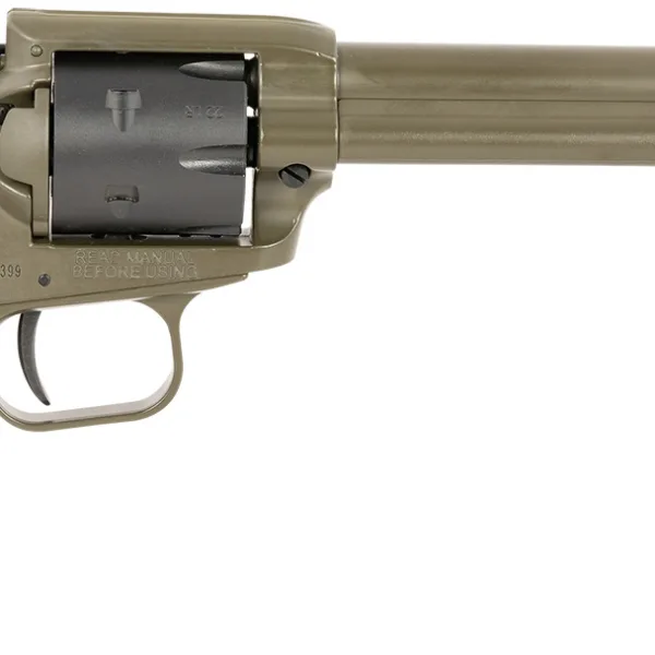 Heritage Mfg RR22T6 Rough Rider  22 LR 6 Shot 5.50" OD Green Cerakote Barrel, OD Green Cerakote w/Black Accents Frame, Black Cerakote Cylinder, Black Star Polymer Grips