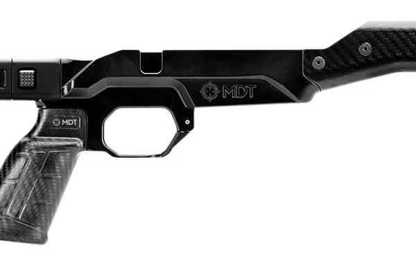Mdt Sporting Goods Inc 104999BCF HNT26 Chassis Carbon Fiber Furniture, Aluminum Base, Folding Stock with Adj. Cheekrest, M-LOK Forend, QD Sling Mounts, AR-Style Grip Fits Short Action Remington 700