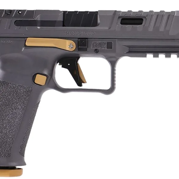 Canik HG6771TN SFx Rival 9mm Luger 10+1 5" Black Steel Barrel, Rival Gray Optic Cut/Serrated Steel Slide, Canik Grey Polymer Frame w/Picatinny Rail, Rival Grey Polymer Grip