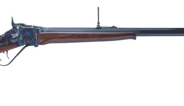 Cimarron AS150 1874 Sharps Sporting 45-70 Gov 1rd 32" Blued Barrel, Color Case Hardened Receiver, Walnut Fixed Straight Stock