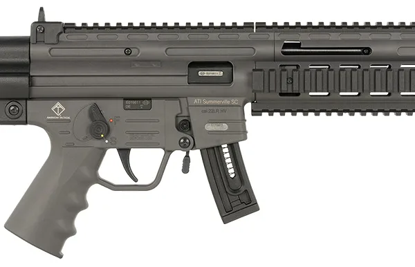 ATI GERGGSG1610S GSG-16  22LR 10+1 16.25" Black Non-Threaded Barrel, Smoke Gray Picatinny Rail Polymer Receiver, M-LOK Handguards, Collapsible w/Storage Compartment Black Synthetic Stock, Smoke Gray P
