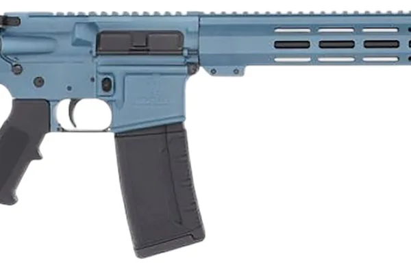 Great Lakes Firearms GL15223BLU AR-15  223 Wylde 30+1 16" Black Nitride Threaded Barrel, Blue Titanium Cerakote Aluminum Receiver w/Picatinny Rail, M-LOK Handguard, Black Polymer Stock, Mil-Spec Grip