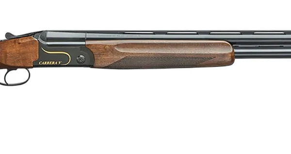 F.A.I.R. FRCRRAV2030 Carrera V 20 Gauge Break Open 3" 2rd 30" Black Over/Under Vent Rib Barrel, Black w/Gold Inlay Receiver, Walnut w/Adj Comb Stock, TechniChoke XP70 Choke System