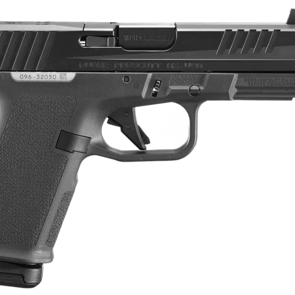 Ruger 19446 RXM 9mm Luger 15+1 4.50" Black FNC Nitride Threaded Barrel & Optic Ready/Serrated Slide, Black Polymer Frame w/Accessory Rail, Textured Grip, RMSc/RMR/DeltaPoint Pro Footprint