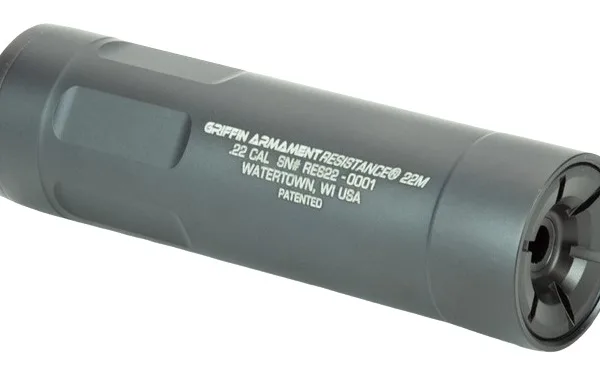 Griffin Armament GARS22-W Resistance 22 Cal 1.375" Black Aluminum 1/2"x28