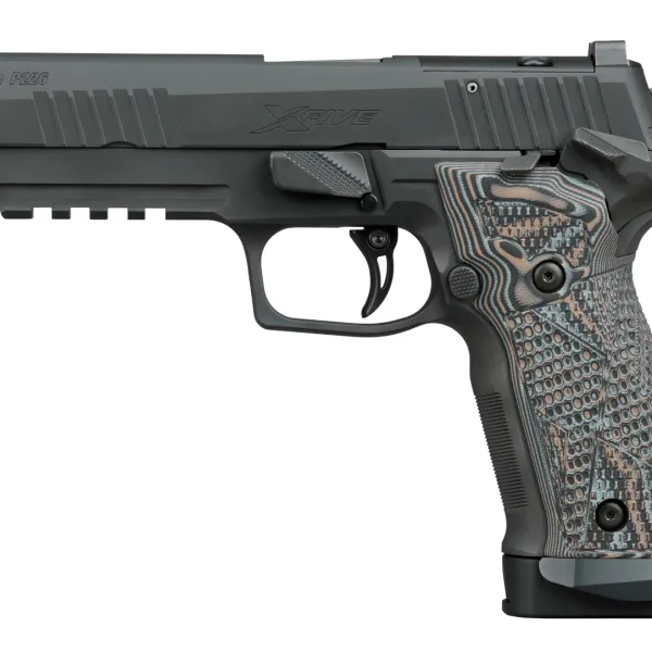 Sig Sauer 226X59XTMSAO P226 XFive Extreme Full Size 9mm Luger 10+1 5" Bull Barrel, Black Nitron Stainless Steel Optic Ready/Serrated Slide & Frame w/Beavertail & Picatinny Rail, Custom Hogue G10 Piran